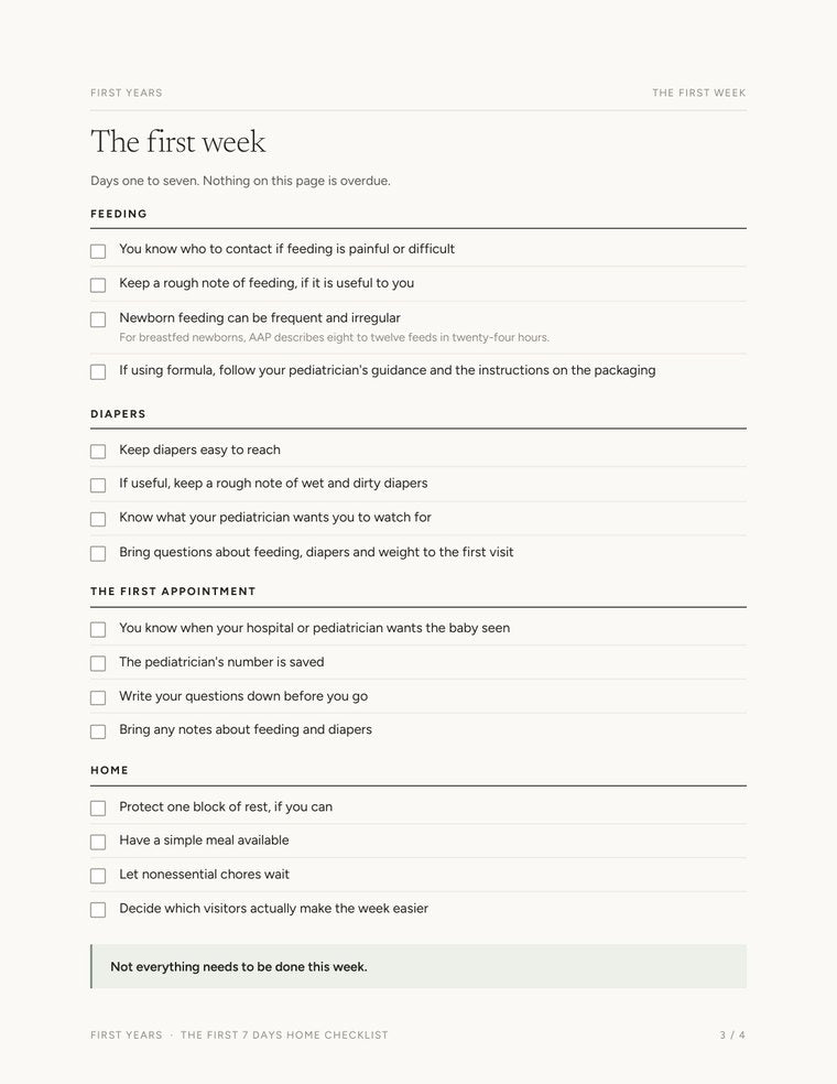 The first week